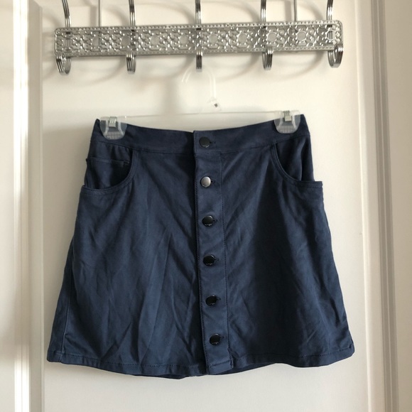 Mini velvet/suede button down skirt from Express